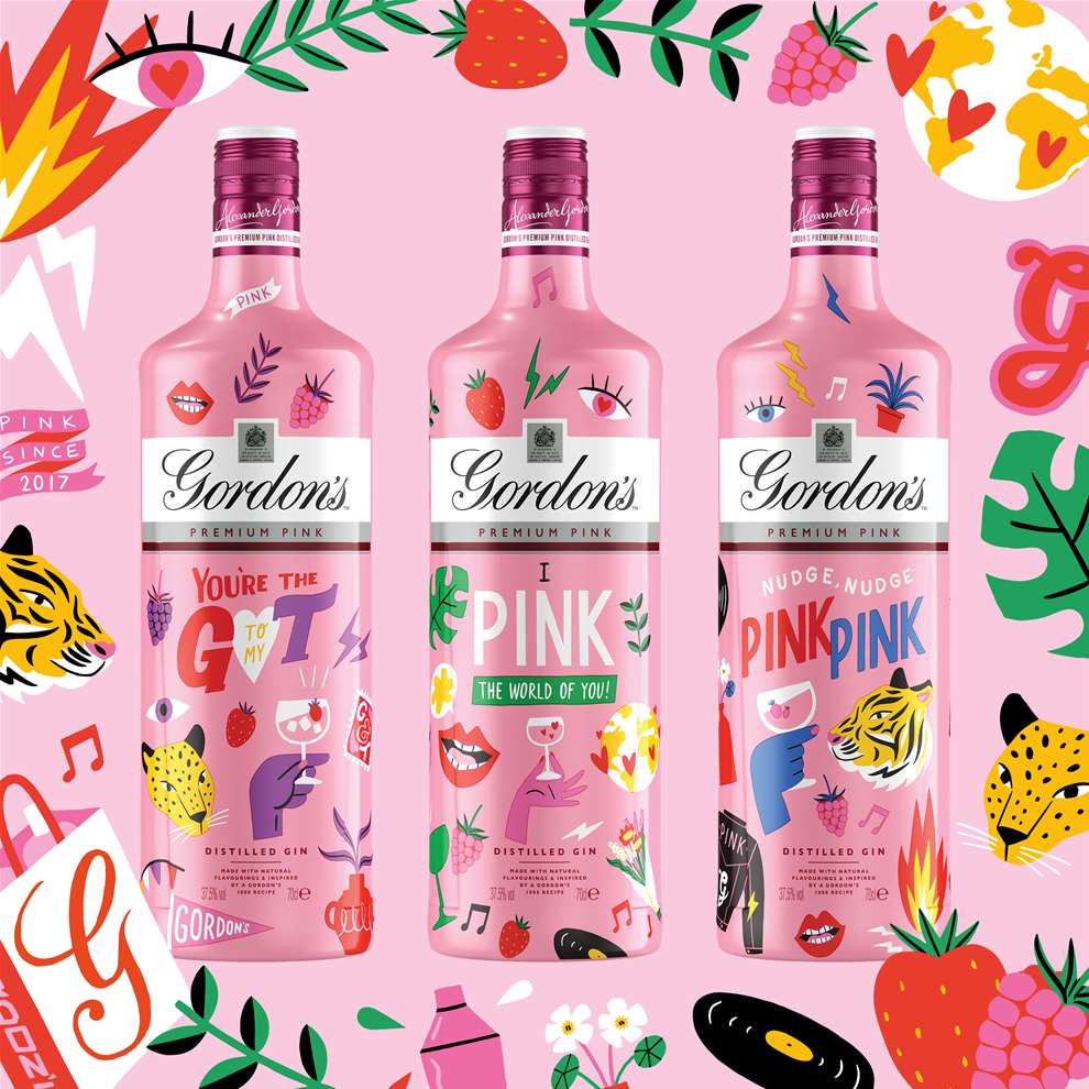 Ruby  Taylor, Limited edition Gordons Gin bottle design for Valentines Day